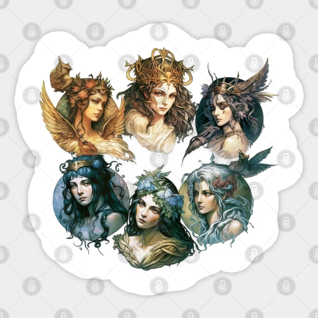 The 6 Olympian Goddesses Sticker by YeCurisoityShoppe